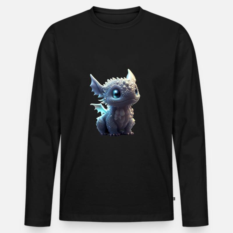 Kleiner Süßer Drache 8 - Männer Premium Bio Langarmshirt - Schwarz