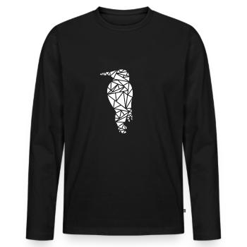 Specht - Männer Premium Bio Langarmshirt - Schwarz - Vorne - Nico (187cm)