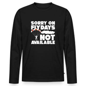 Fallschirm - Männer Premium Bio Langarmshirt - Schwarz - Vorne - Nico (187cm)