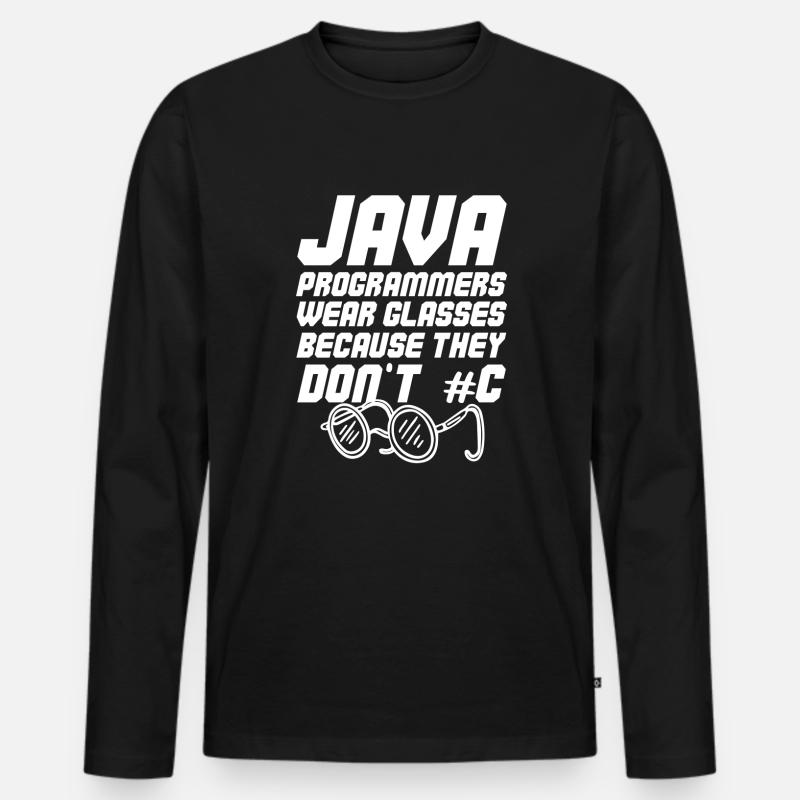 Programmeur Java sympa - T-shirt manches longues Premium bio Homme - noir