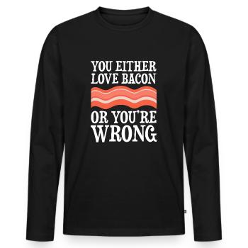 Speck Liebe - Männer Premium Bio Langarmshirt - Schwarz - Vorne - Nico (187cm)