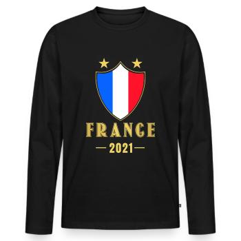 France France Football - T-shirt manches longues Premium bio Homme - noir - Devant - Nico (187cm)