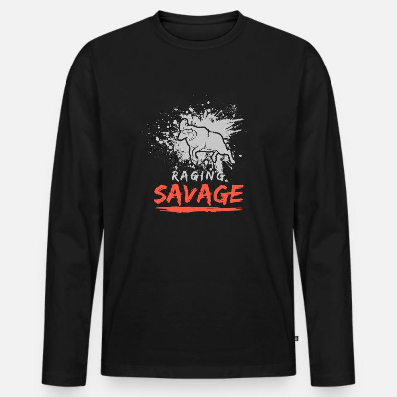 Ram - Männer Premium Bio Langarmshirt - Schwarz