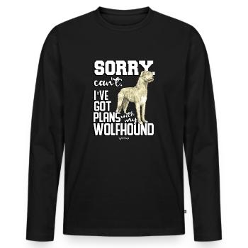 Irish Wolfhound Pläne - Männer Premium Bio Langarmshirt - Schwarz - Vorne - Nico (187cm)