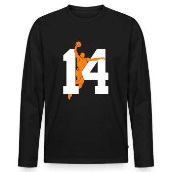NUMBER 14 BASKETBALL 14TH BIRTHDAY - Men's Premium Organic Long Sleeve Shirt - black - Front - Nico (187cm)