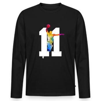 NUMBER 11 BASKETBALL 11TH BIRTHDAY - Men's Premium Organic Long Sleeve Shirt - black - Front - Nico (187cm)