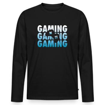 Gaming Gaming Gaming - Gamer - T-shirt manches longues Premium bio Homme - noir - Devant - Nico (187cm)