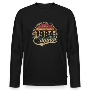 Großartig seit 1984 Jahrgang Vintage Geburtstag - Männer Premium Bio Langarmshirt - Schwarz - Vorne - Nico (187cm)