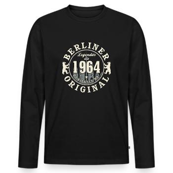 60. Geburtstag 2024 Berliner Original Geschenk - Männer Premium Bio Langarmshirt - Schwarz - Vorne - Nico (187cm)
