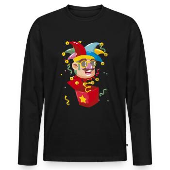 Clown, Carnaval, Carnaval, Costume De Carnaval, Parade, Célébration, Bouffon, - T-shirt manches longues Premium bio Homme - noir - Devant - Nico (187cm)