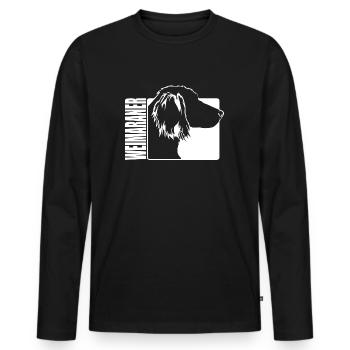 Weimaraner longhaar Profil Chiens Chien Wilsigns - T-shirt manches longues Premium bio Homme - noir - Devant - Nico (187cm)