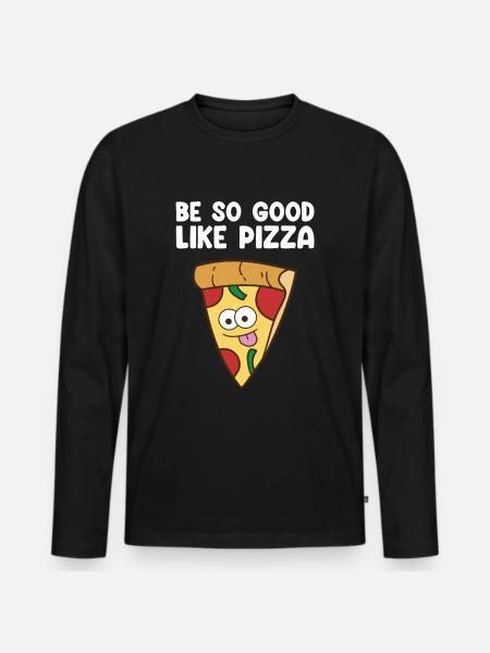 Pizza - Men's Premium Organic Long Sleeve Shirt - black