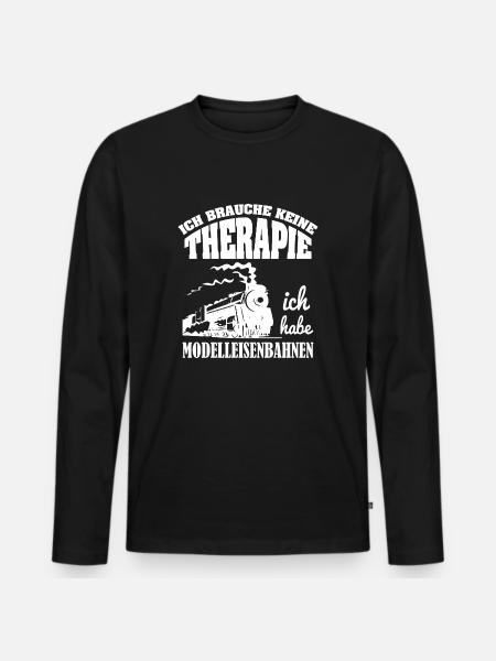 Modelleisenbahn - Männer Premium Bio Langarmshirt - Schwarz