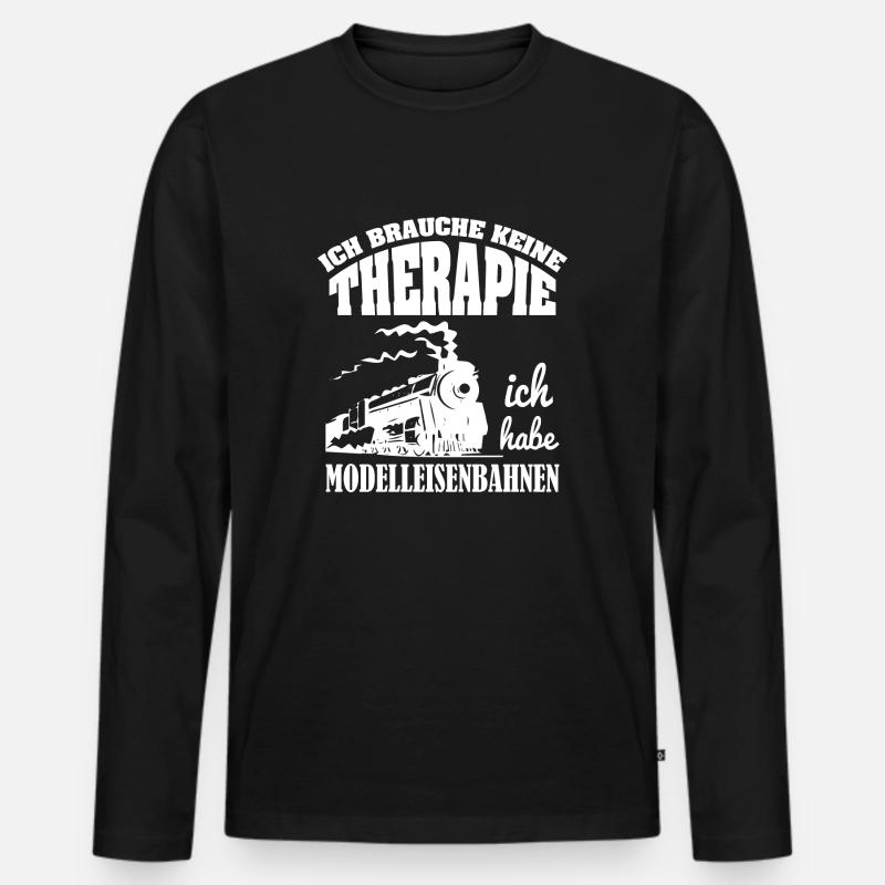 Modelleisenbahn - Männer Premium Bio Langarmshirt - Schwarz