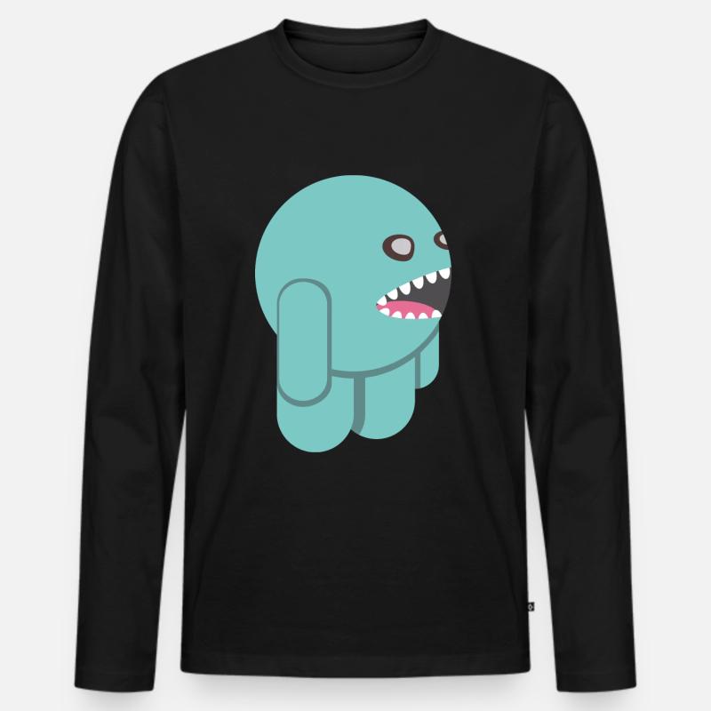 Männchen - Männer Premium Bio Langarmshirt - Schwarz