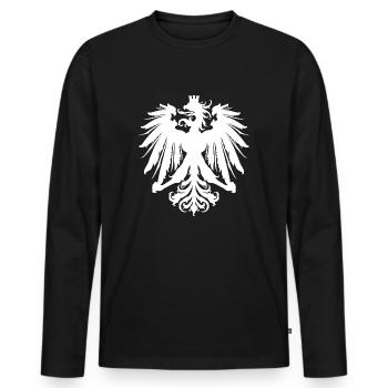 Adler 2 - Männer Premium Bio Langarmshirt - Schwarz - Vorne - Nico (187cm)