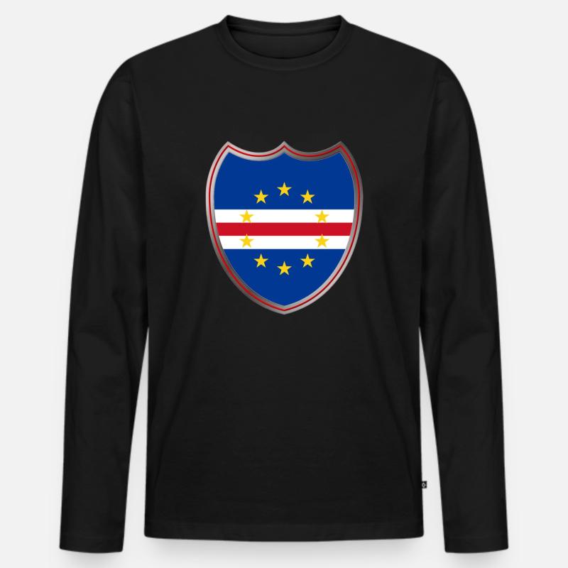 Cap Verde (Kap Verde_Wappen) - Männer Premium Bio Langarmshirt - Schwarz