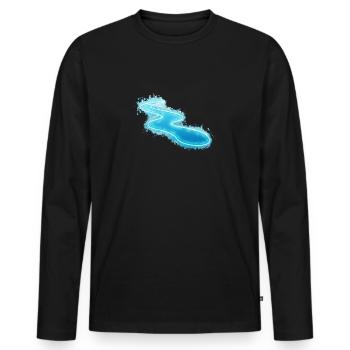 Water current bright glowing - Men's Premium Organic Long Sleeve Shirt - black - Front - Nico (187cm)