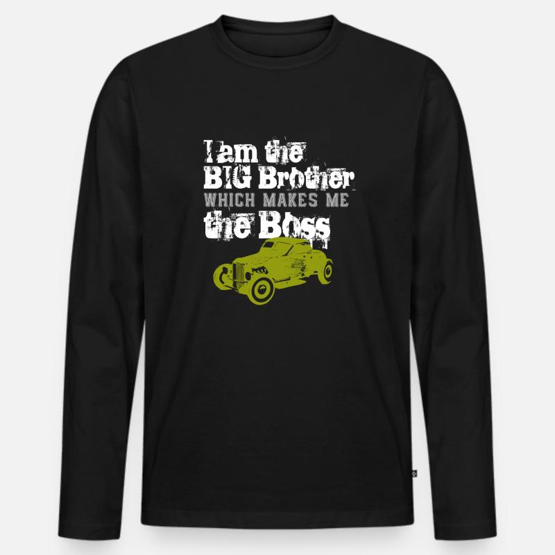big brother - Männer Premium Bio Langarmshirt - Schwarz