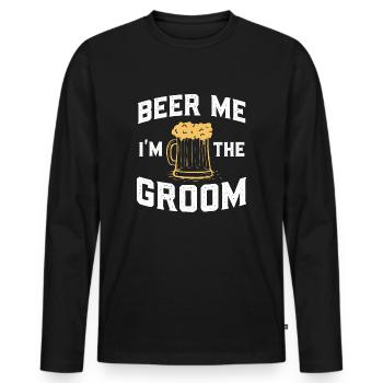 Beer Me I'm The Groom - Junggesellenabschied JGA - Männer Premium Bio Langarmshirt - Schwarz - Vorne - Nico (187cm)