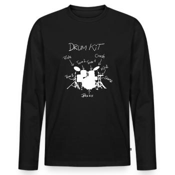 Batterie Drummer Drummer Shirt Gift - T-shirt manches longues Premium bio Homme - noir - Devant - Nico (187cm)