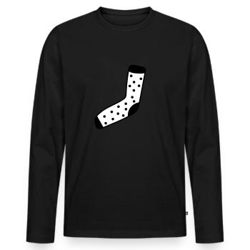 Chaussette chaussette - T-shirt manches longues Premium bio Homme - noir - Devant - Nico (187cm)