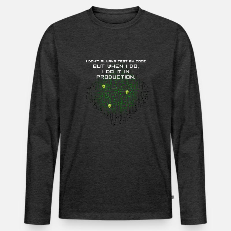 test code nerd joke spruch pc programmer geek i Men's Premium Organic Long Sleeve Shirt