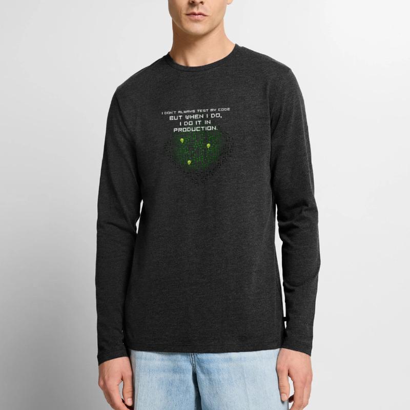test code nerd joke spruch pc programmer geek i Men's Premium Organic Long Sleeve Shirt