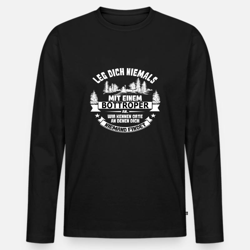 bottroper - Männer Premium Bio Langarmshirt - Schwarz