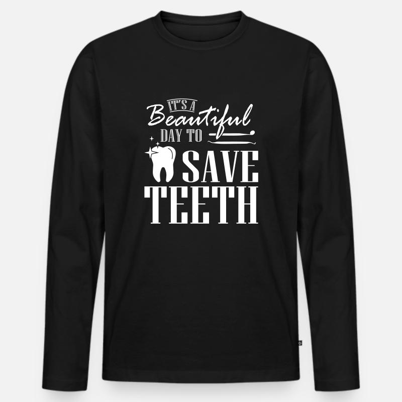 Save Teeth Dentist - Männer Premium Bio Langarmshirt - Schwarz