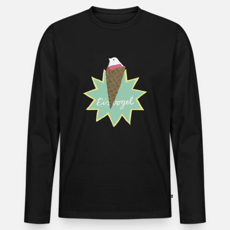 Eisvogel - Männer Premium Bio Langarmshirt - Schwarz