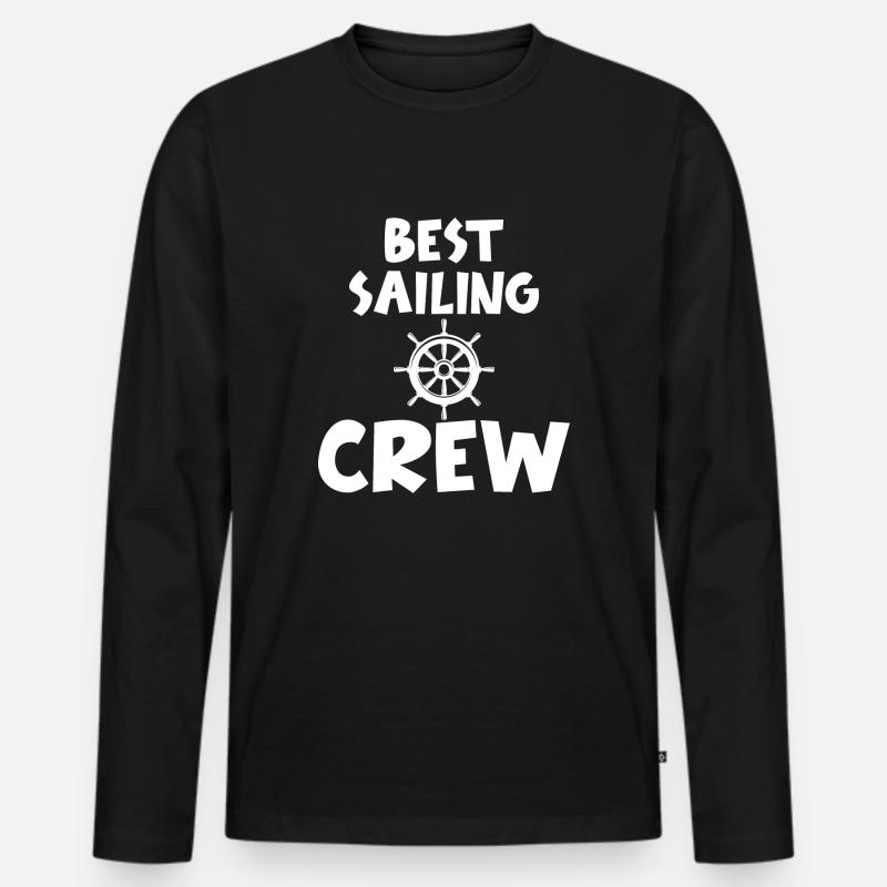 Best Sailing Crew - Männer Premium Bio Langarmshirt - Schwarz