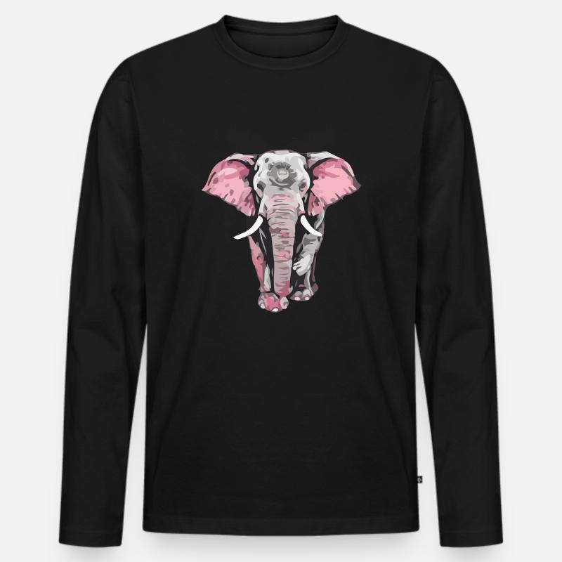 Hako der Elefant - Männer Premium Bio Langarmshirt - Schwarz