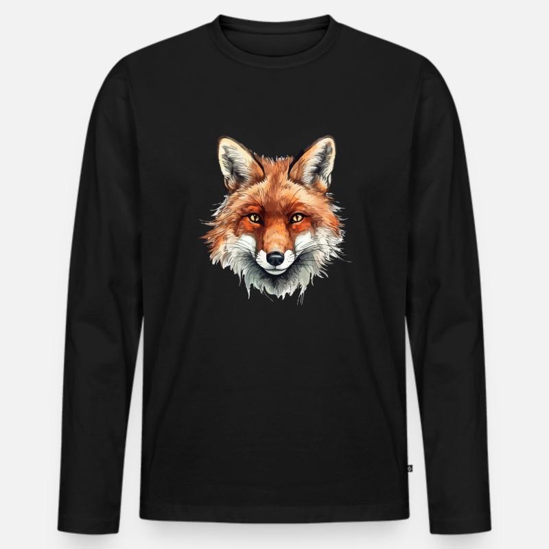 Naturfuchs - Männer Premium Bio Langarmshirt - Schwarz