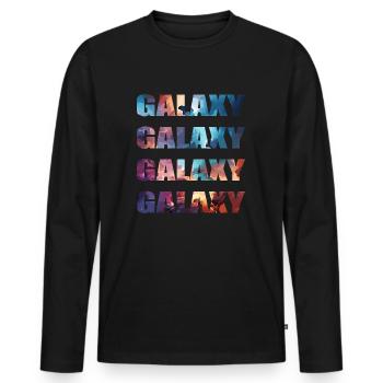 galaxy - Men's Premium Organic Long Sleeve Shirt - black - Front - Nico (187cm)
