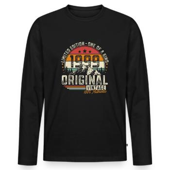 Vintage 1999 né Vintage cadeau d’anniversaire - T-shirt manches longues Premium bio Homme - noir - Devant - Nico (187cm)