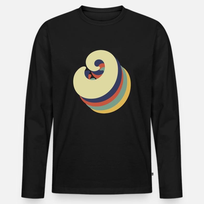 Buchstabe o retro - Männer Premium Bio Langarmshirt - Schwarz