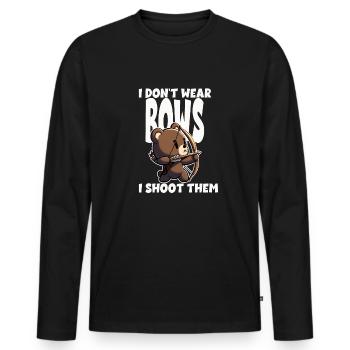 Je n’utilise pas d’arcs, je les tire - T-shirt manches longues Premium bio Homme - noir - Devant - Nico (187cm)