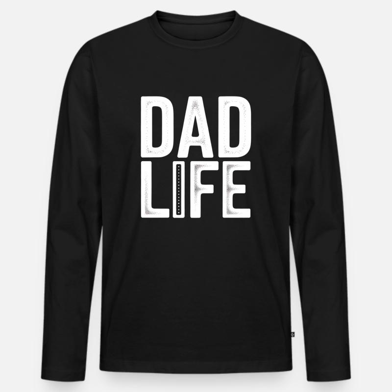 Dad Life - Männer Premium Bio Langarmshirt - Schwarz