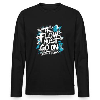 Flow ohne Ende – Eishockey Leidenschaft - Männer Premium Bio Langarmshirt - Schwarz - Vorne - Nico (187cm)