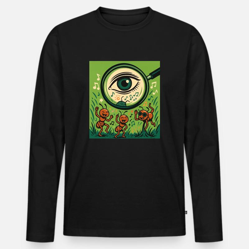 Rave Ants - Männer Premium Bio Langarmshirt - Schwarz