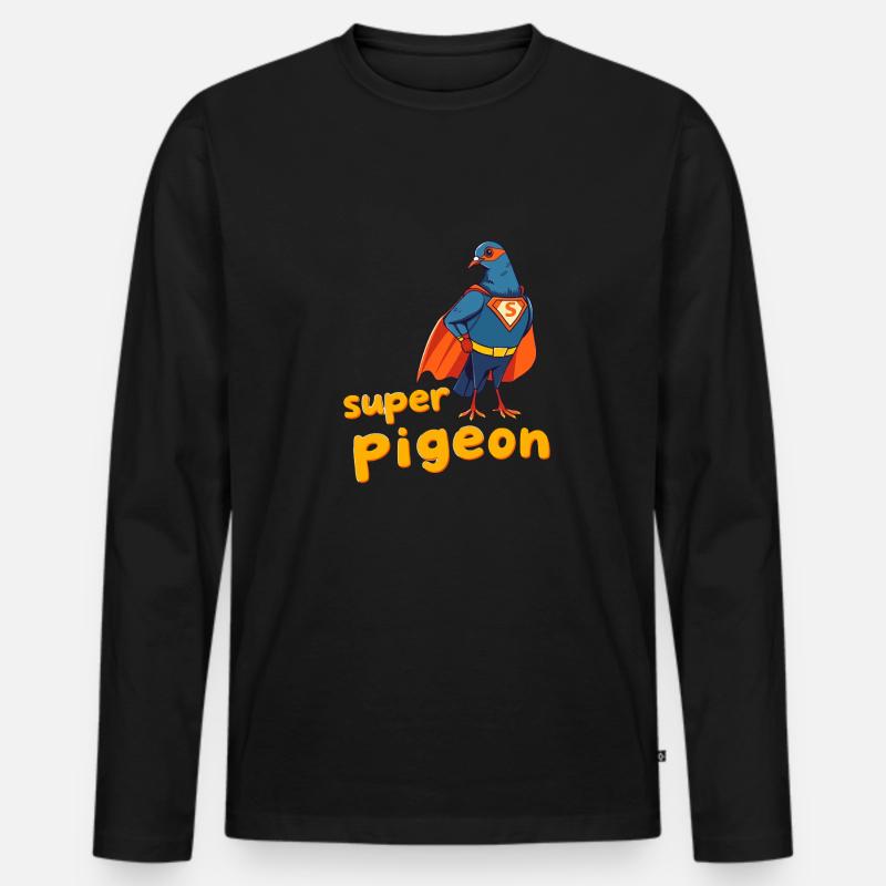 Super Taube - Männer Premium Bio Langarmshirt - Schwarz