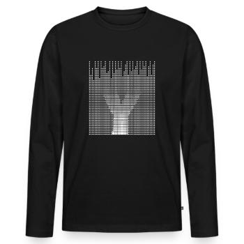 Lettre Y - T-shirt manches longues Premium bio Homme - noir - Devant - Nico (187cm)