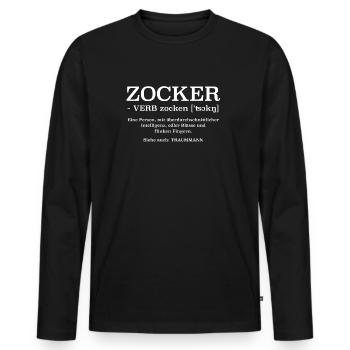 Zocker ein Traummann Definition - Männer Premium Bio Langarmshirt - Schwarz - Vorne - Nico (187cm)