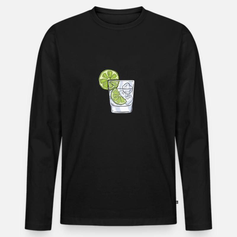 Gin - Männer Premium Bio Langarmshirt - Schwarz