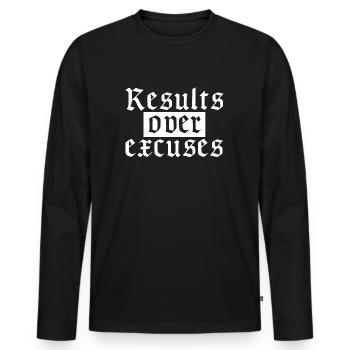 Les résultats sur les excuses | dictons drôles - T-shirt manches longues Premium bio Homme - noir - Devant - Nico (187cm)