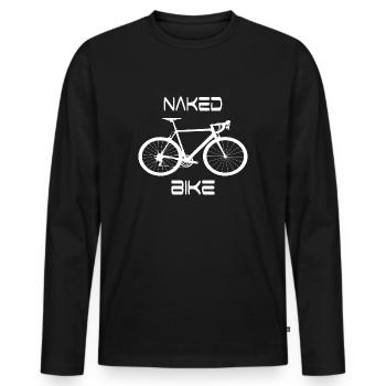 Fahrrad Retro Design - Männer Premium Bio Langarmshirt - Schwarz - Vorne - Nico (187cm)