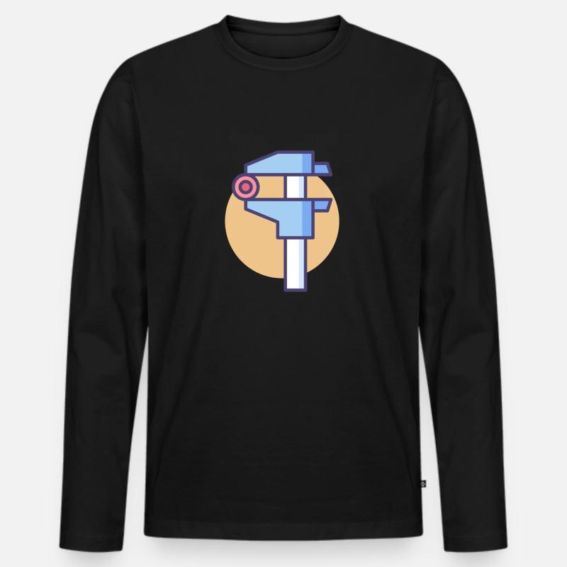 Messschieber Schieblehre - Männer Premium Bio Langarmshirt - Schwarz