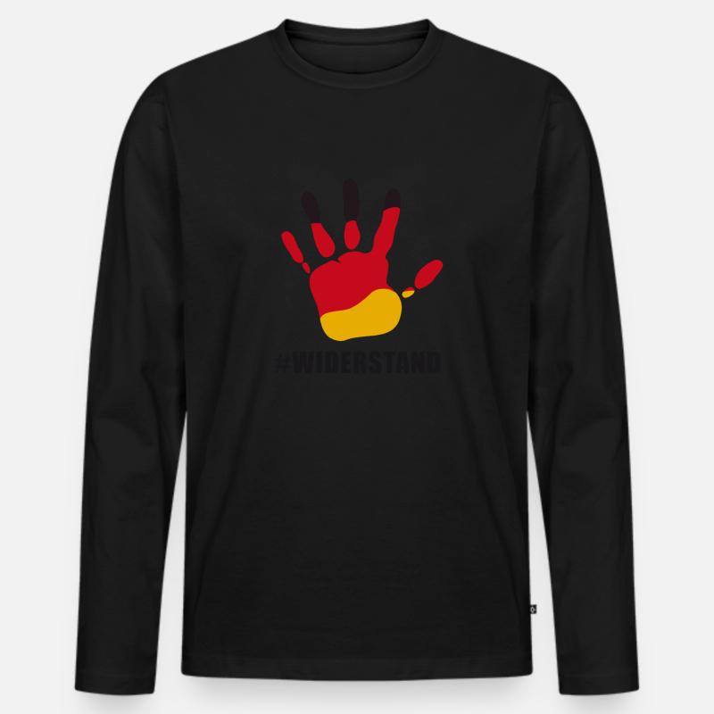 #Widerstand - Männer Premium Bio Langarmshirt - Schwarz