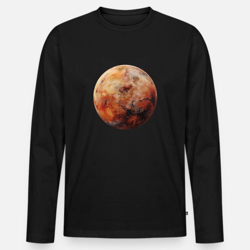 Mars - Männer Premium Bio Langarmshirt - Schwarz